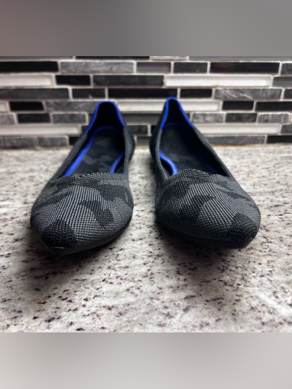 Rothy’s Gray/black CamoBlack Pointed-Toe Slip-On Shoes size 10 - Picture 7 of 9